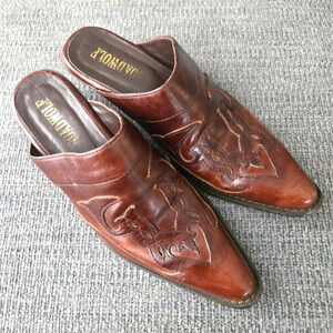 Roadwolf Brown Leather Mules size 7.5